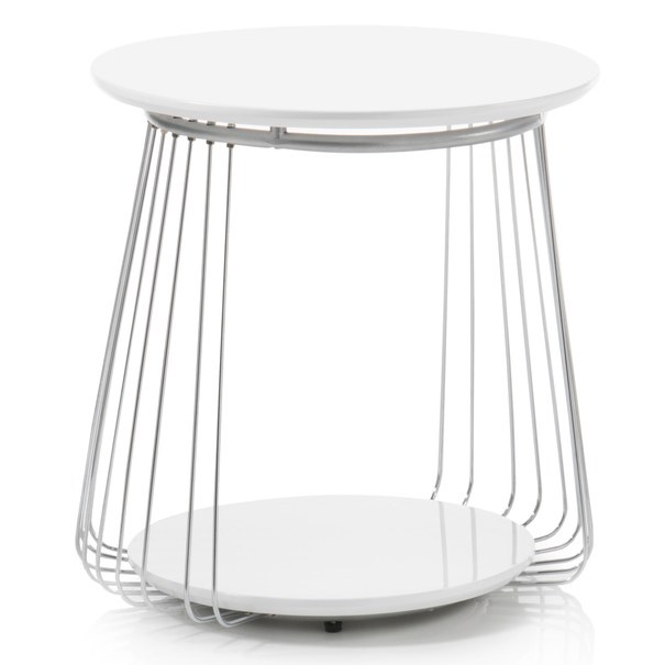 Přístavný stolek VENUTO bílá