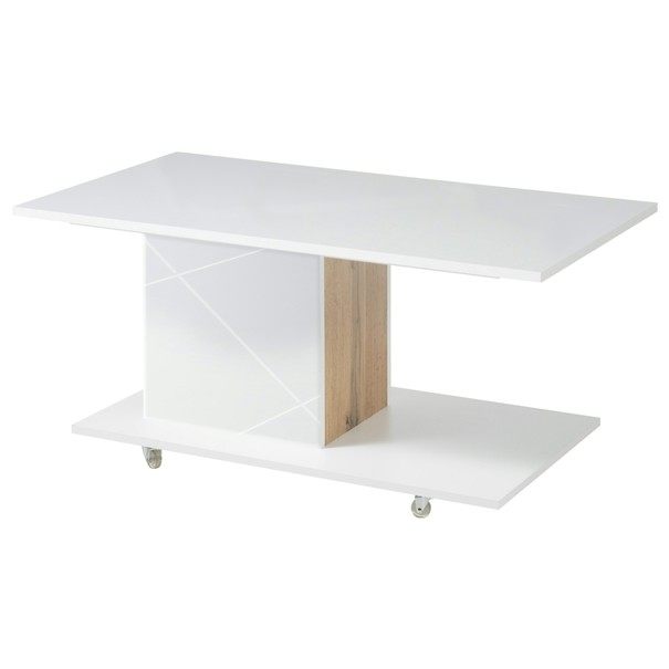 Konferenční stolek STORM bílá/dub